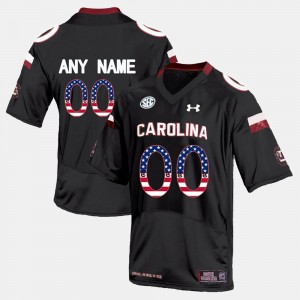 Men's South Carolina Gamecocks US Flag Fashion Black Custom #00 Jersey 635945-983