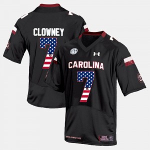 Men's South Carolina Gamecocks US Flag Fashion Black Jadeveon Clowney #7 Jersey 585566-834