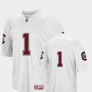 Men's South Carolina Gamecocks College Football White #1 Authentic Jersey 617103-389
