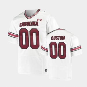 Men's South Carolina Gamecocks Replica White Custom #00 Under Armour Premiere Football Jersey 933505-646