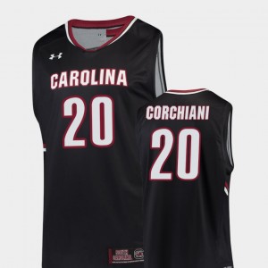 Men's South Carolina Gamecocks Replica Black Tommy Corchiani #20 College Basketball Jersey 296991-865
