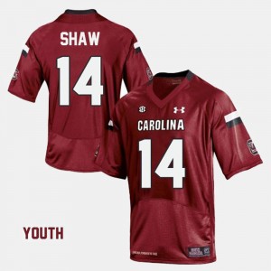Youth South Carolina Gamecocks College Football Red Connor Shaw #14 Jersey 516381-525
