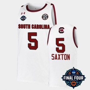 Unisex South Carolina Gamecocks College Basketball White Victaria Saxton #5 2022 March Madness Final Four NCAA Women's Basketball Jersey 282096-765