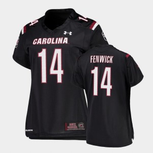 Women's South Carolina Gamecocks Replica Black Deshaun Fenwick #14 Under Armour Football Jersey 449492-619